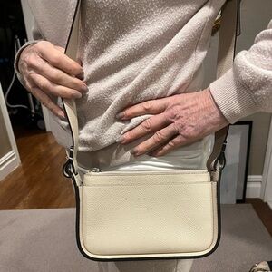 Giorgio Armani bone pebbled leather crossbody bag